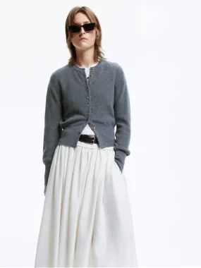 Crew Neck Wool Cardigan