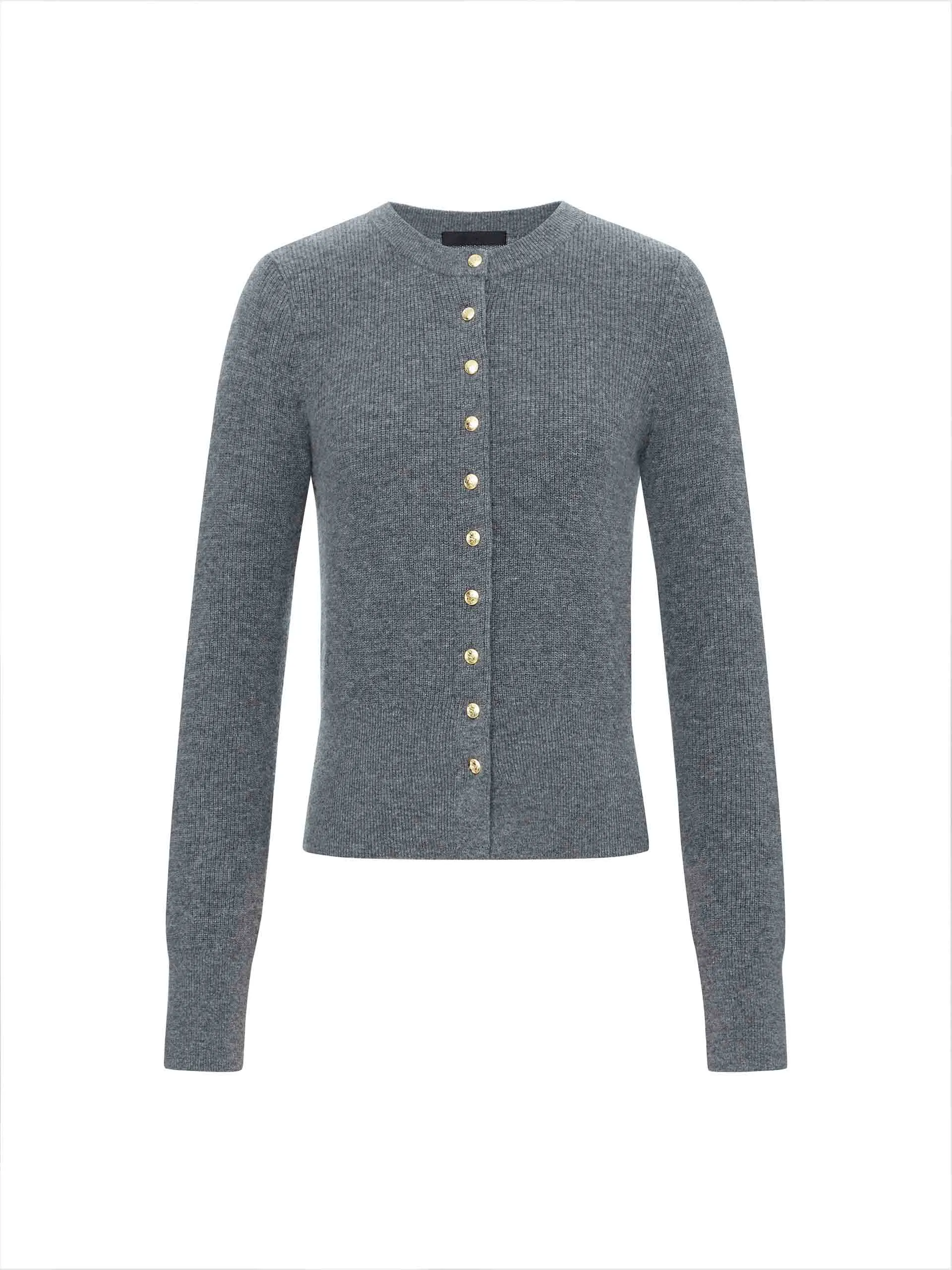 Crew Neck Wool Cardigan