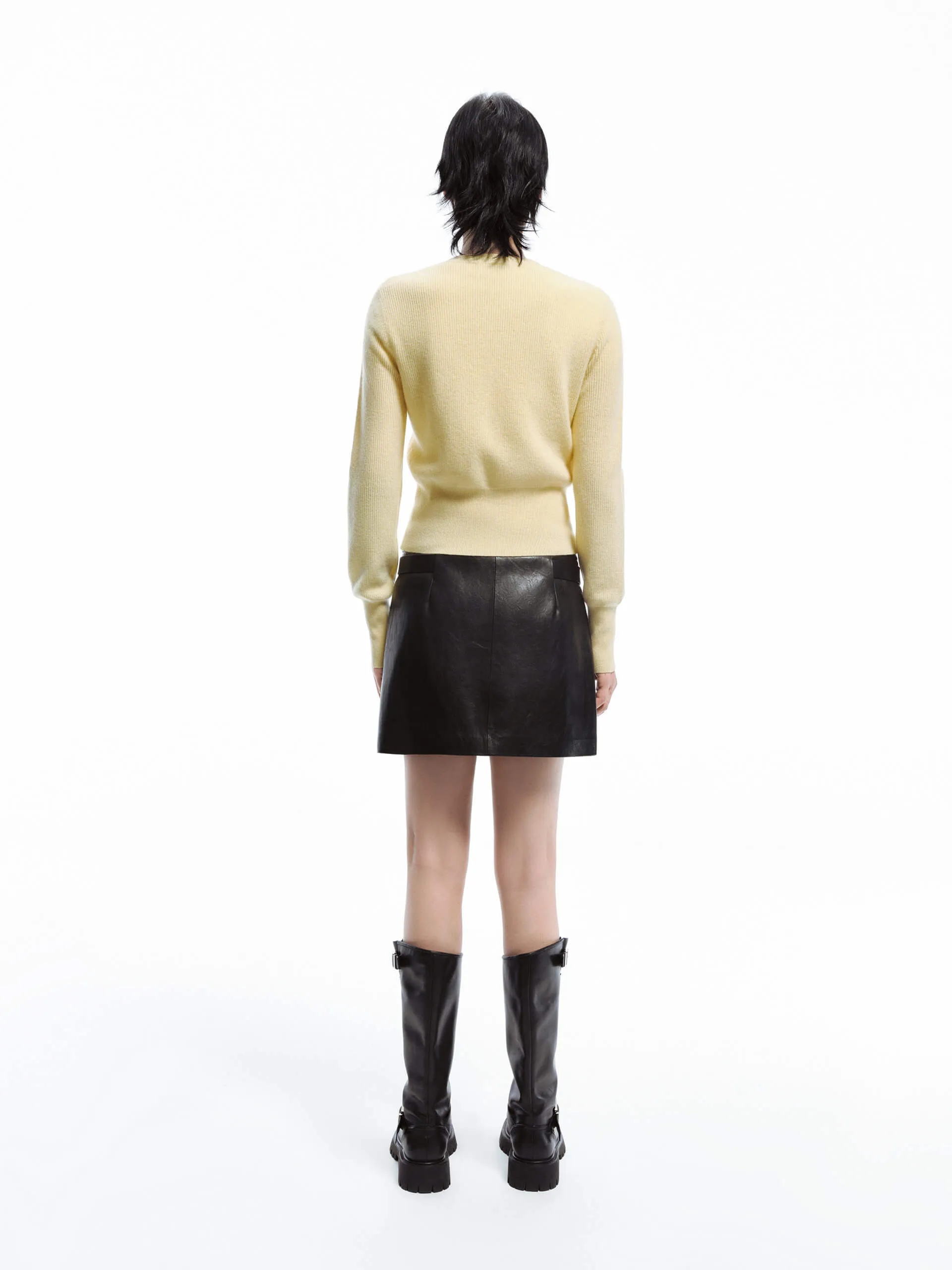 Crew Neck Wool Cardigan