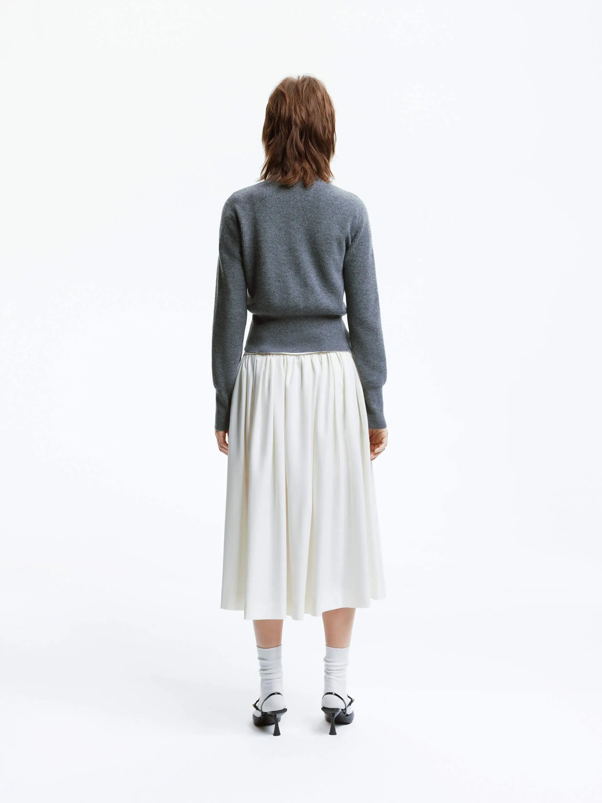 Crew Neck Wool Cardigan