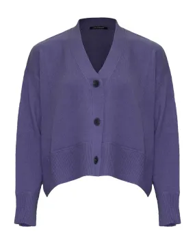 Cropped Button Front Cardigan Mauve