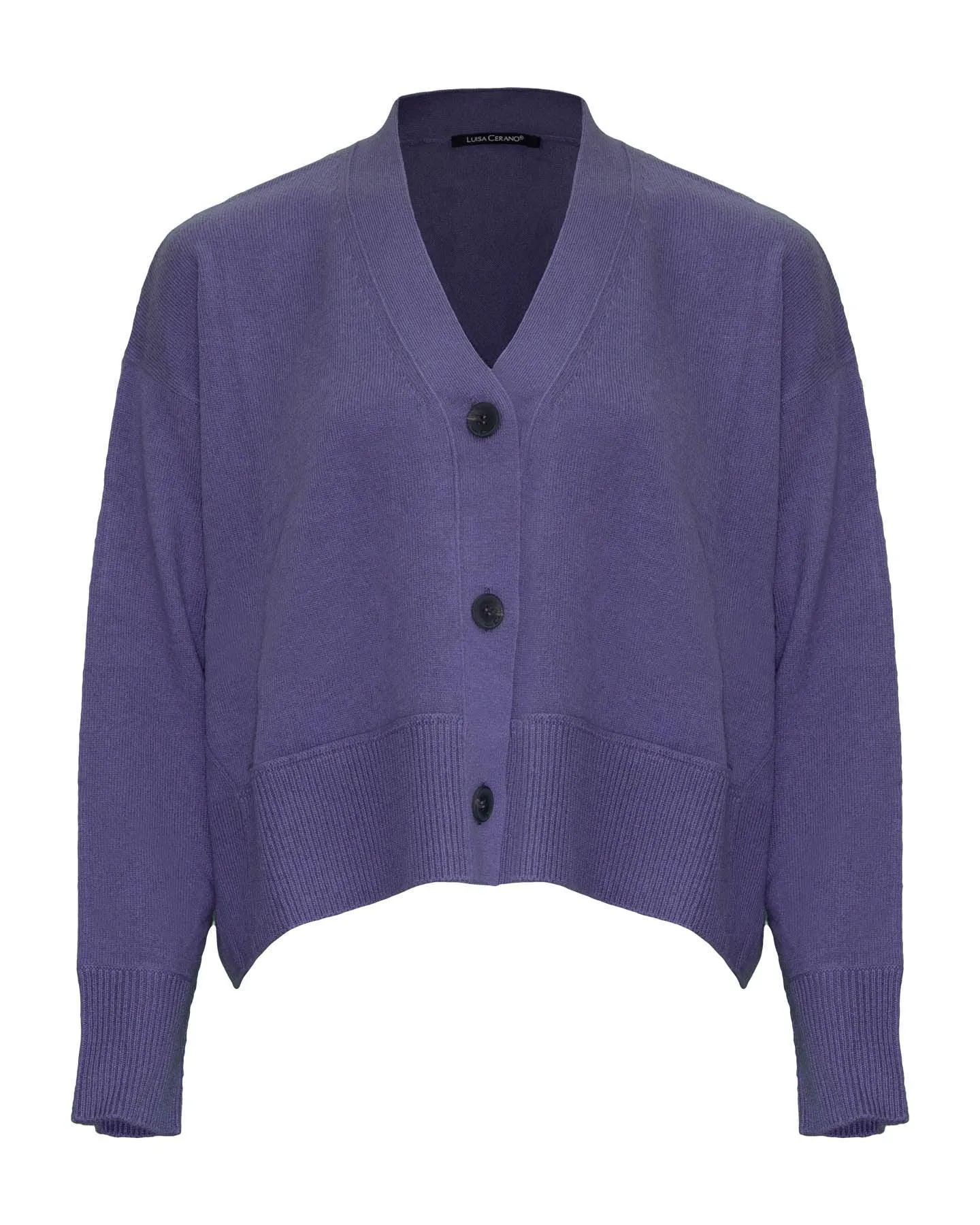 Cropped Button Front Cardigan Mauve