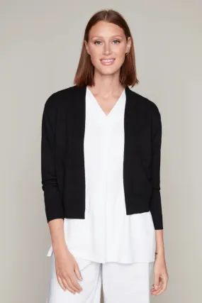 Cropped Knit Jacket - Black