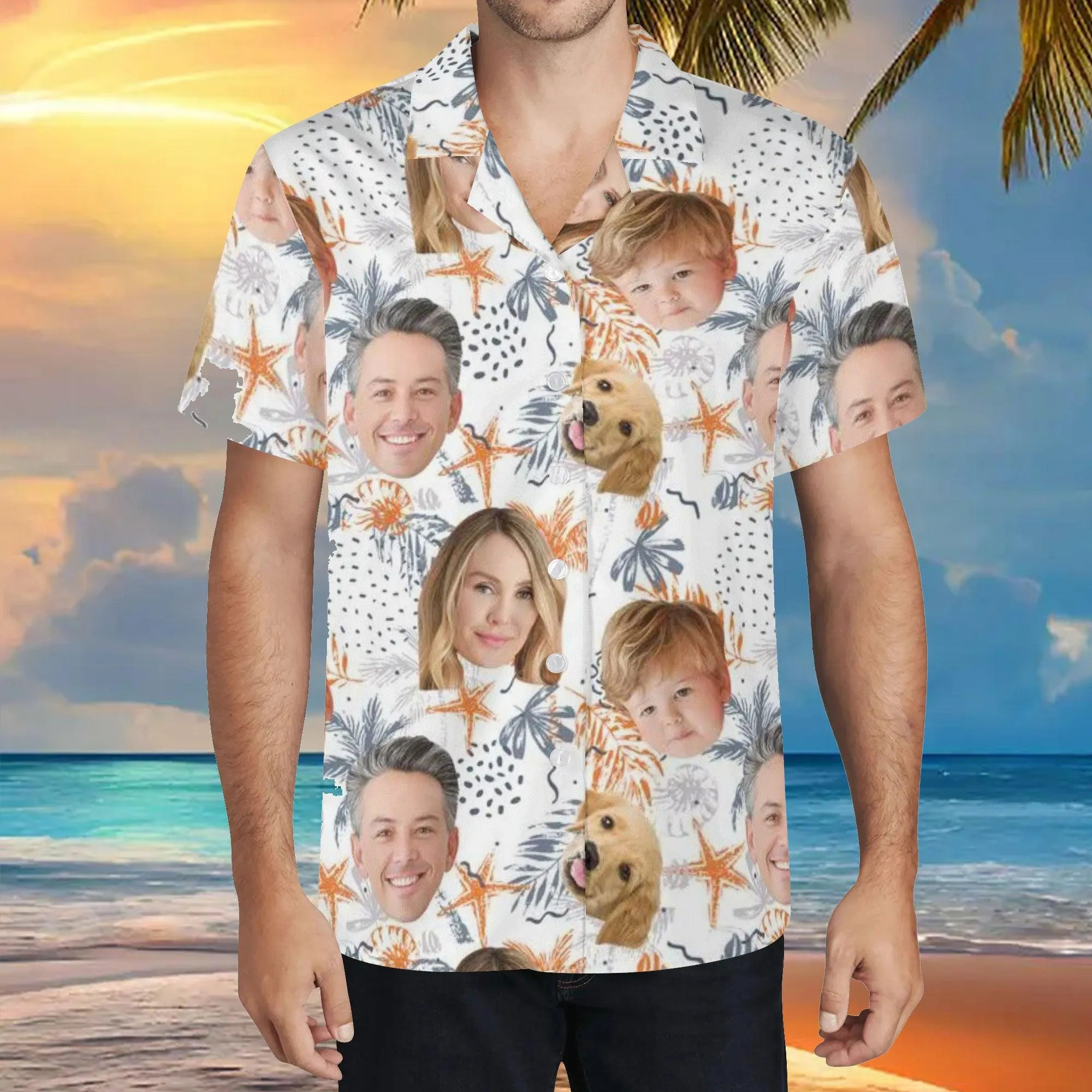 Customized Photo Hawaiian Shirt for Man Woman - Custom Hawaiian Shirt with Face - Custom Father's Day Gift for Dad