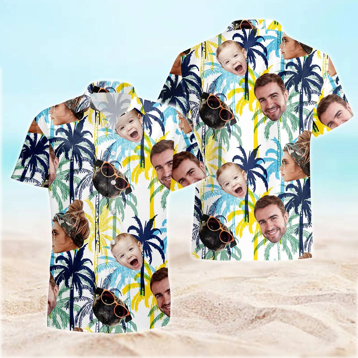 Customized Photo Hawaiian Shirt for Man Woman - Custom Hawaiian Shirt with Face - Custom Father's Day Gift for Dad