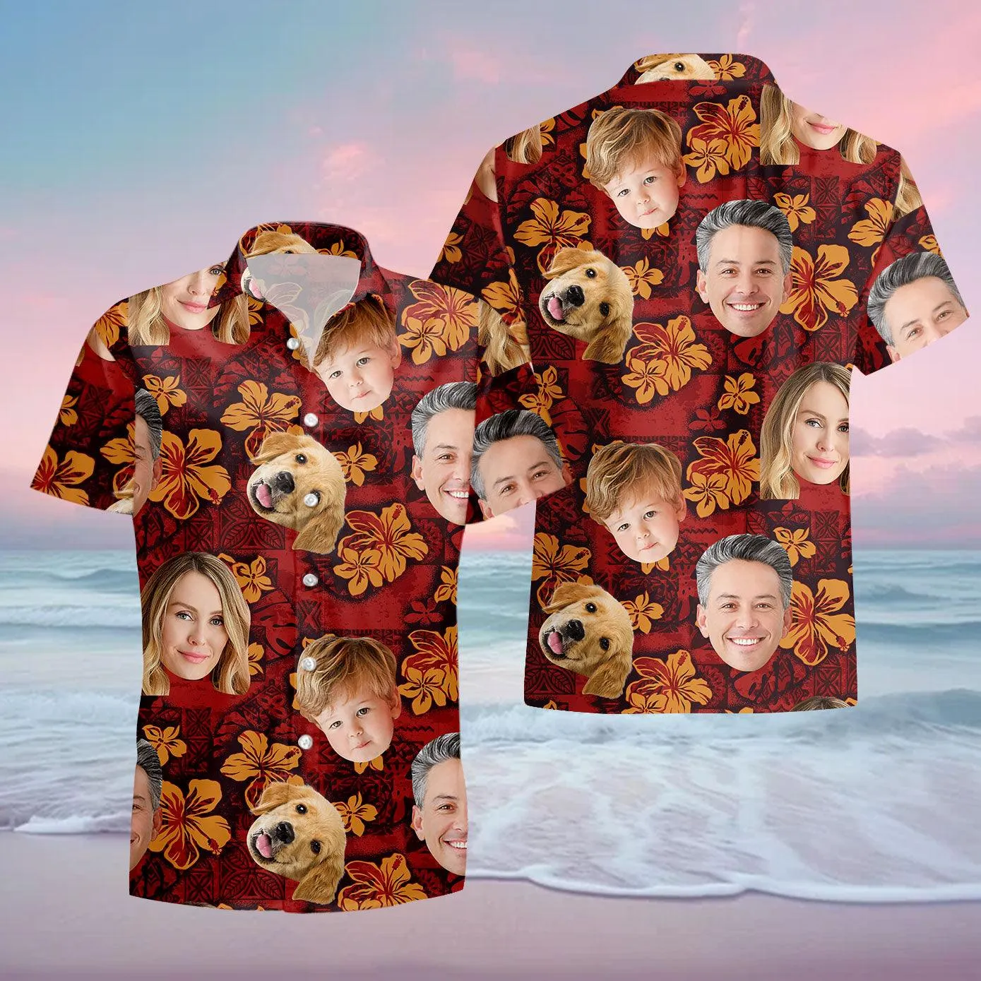 Customized Photo Hawaiian Shirt for Man Woman - Custom Hawaiian Shirt with Face - Custom Father's Day Gift for Dad