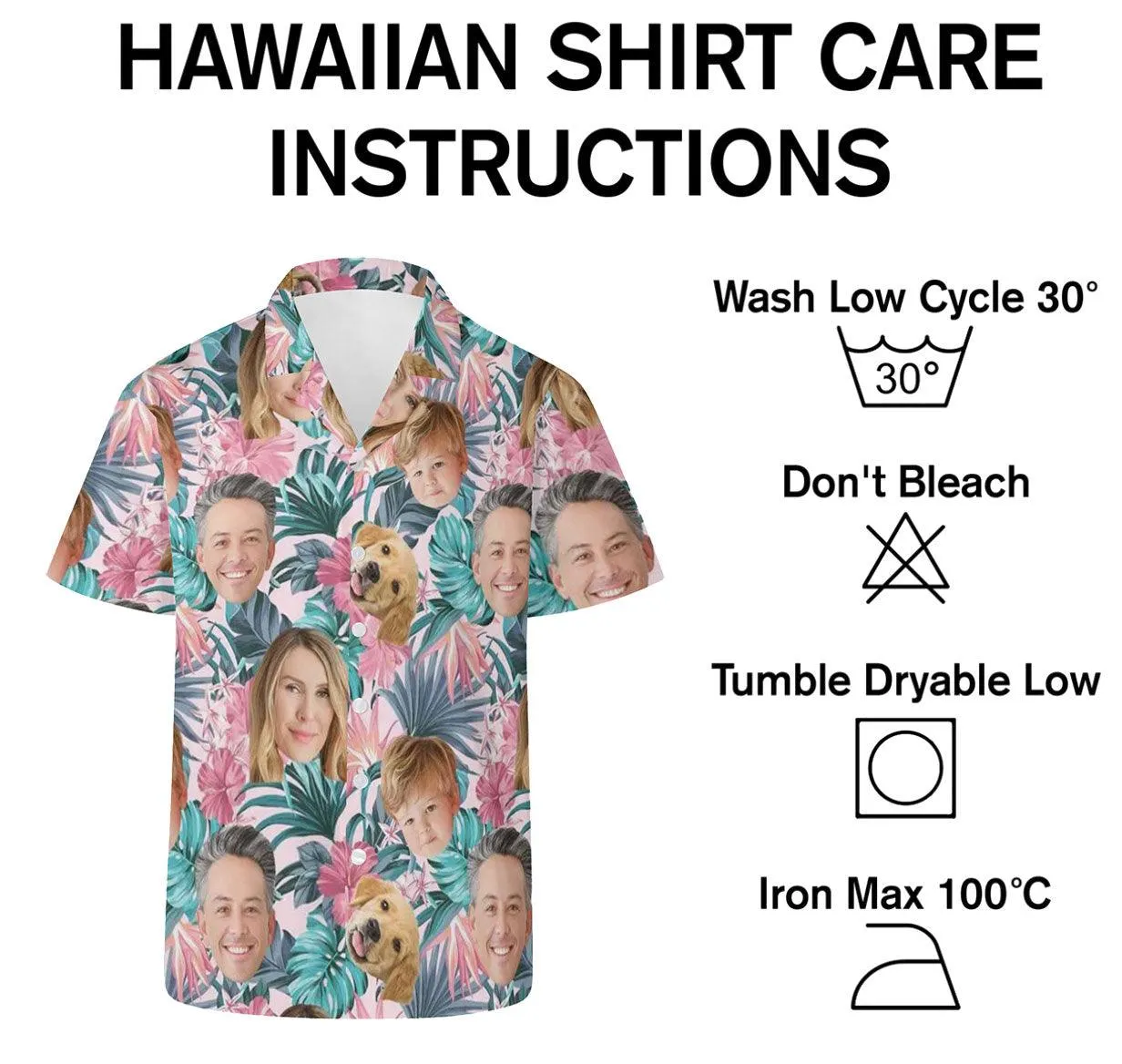 Customized Photo Hawaiian Shirt for Man Woman - Custom Hawaiian Shirt with Face - Custom Father's Day Gift for Dad