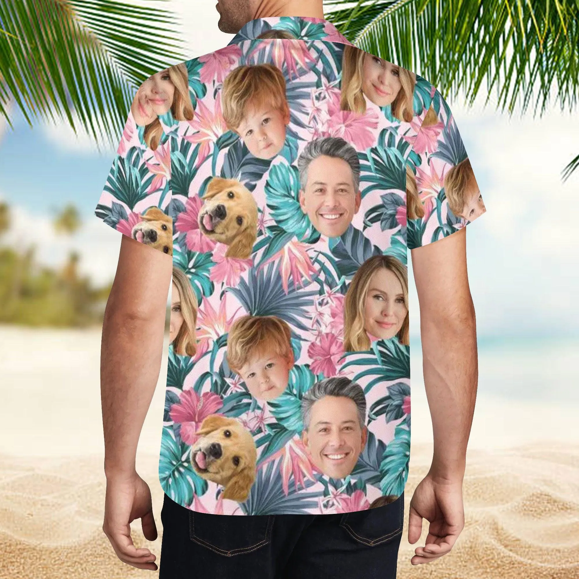 Customized Photo Hawaiian Shirt for Man Woman - Custom Hawaiian Shirt with Face - Custom Father's Day Gift for Dad