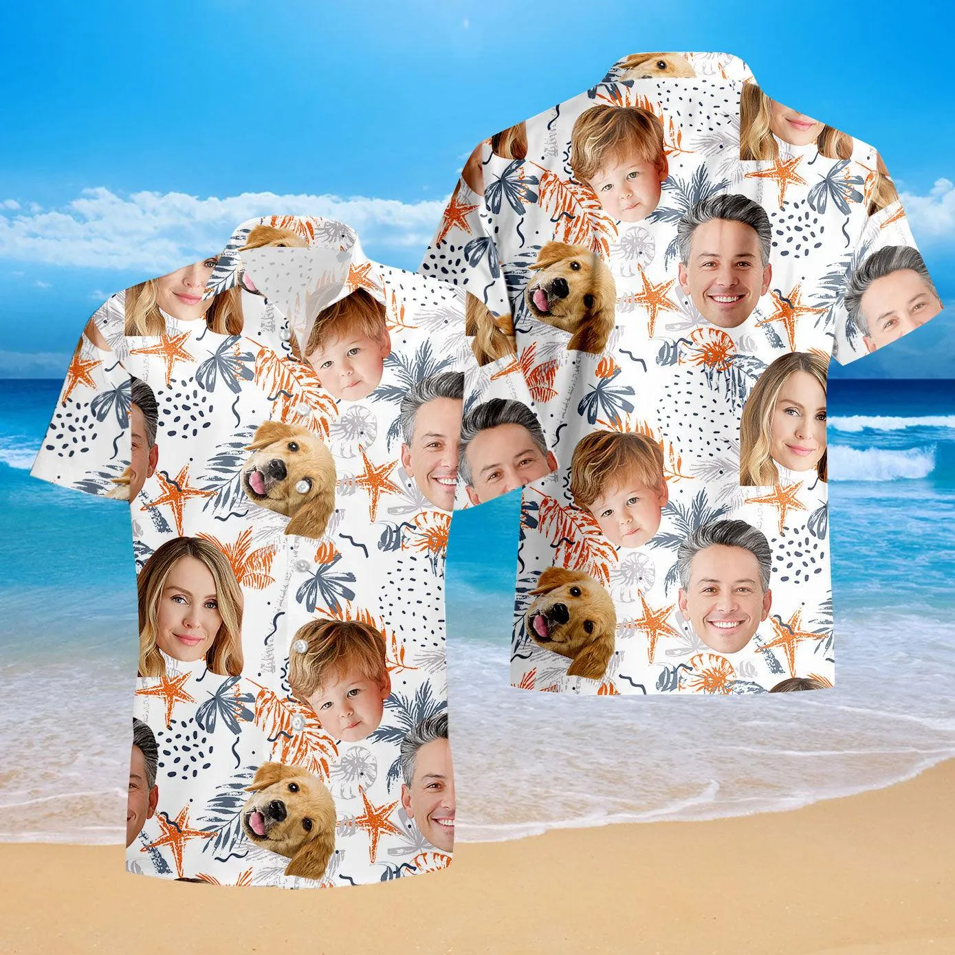 Customized Photo Hawaiian Shirt for Man Woman - Custom Hawaiian Shirt with Face - Custom Father's Day Gift for Dad