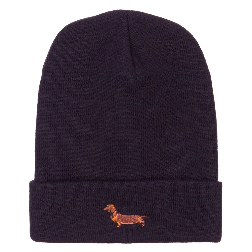 Dachshund Embroidered Long Beanie