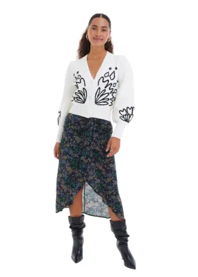 Diana Cardigan - Ivory/Black