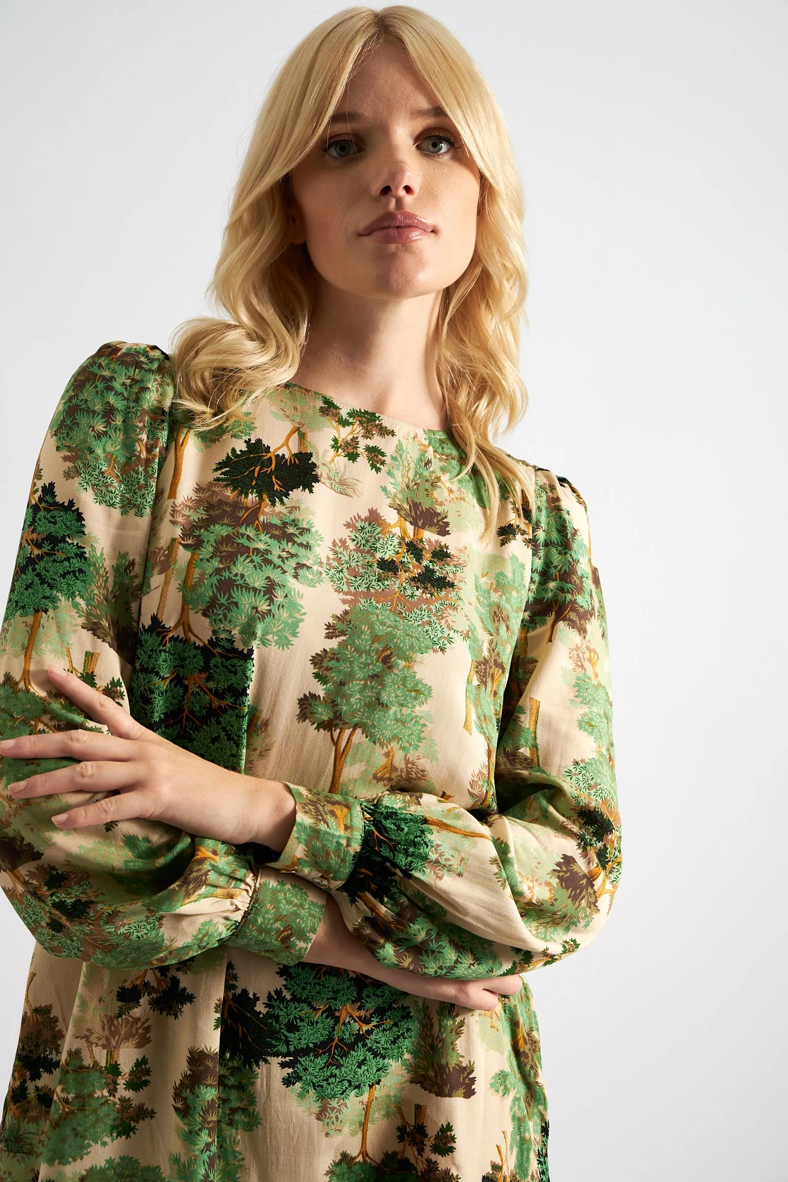 Didee Forest Scape Print Mini Dress - Green