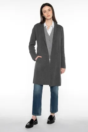 Doubleknit Notch Collar Cardigan