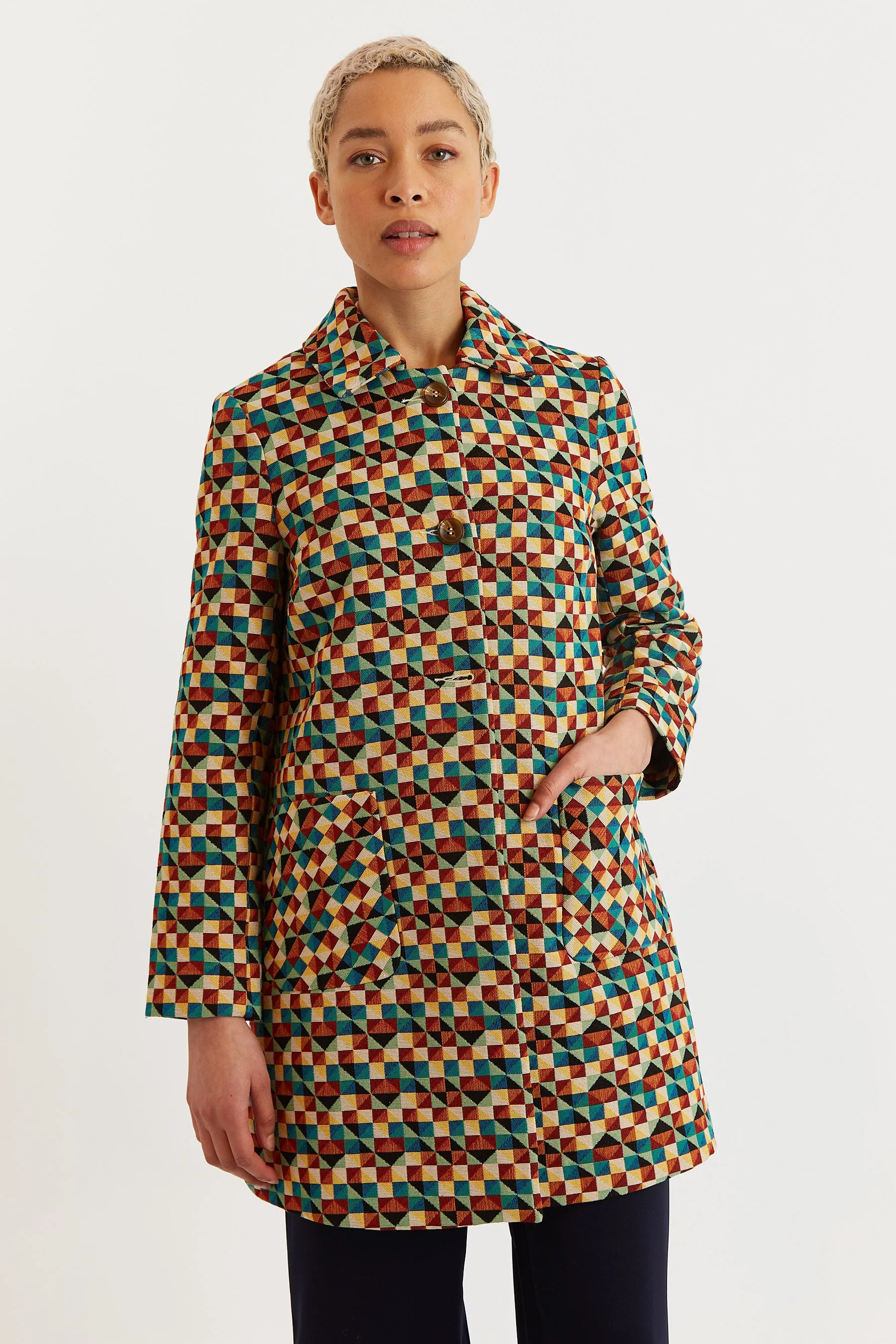 Dryden Geo Jacquard Coat
