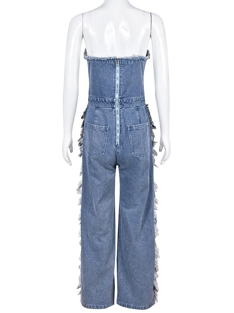 Elegant Cute Strapless Backless Jumpsuit