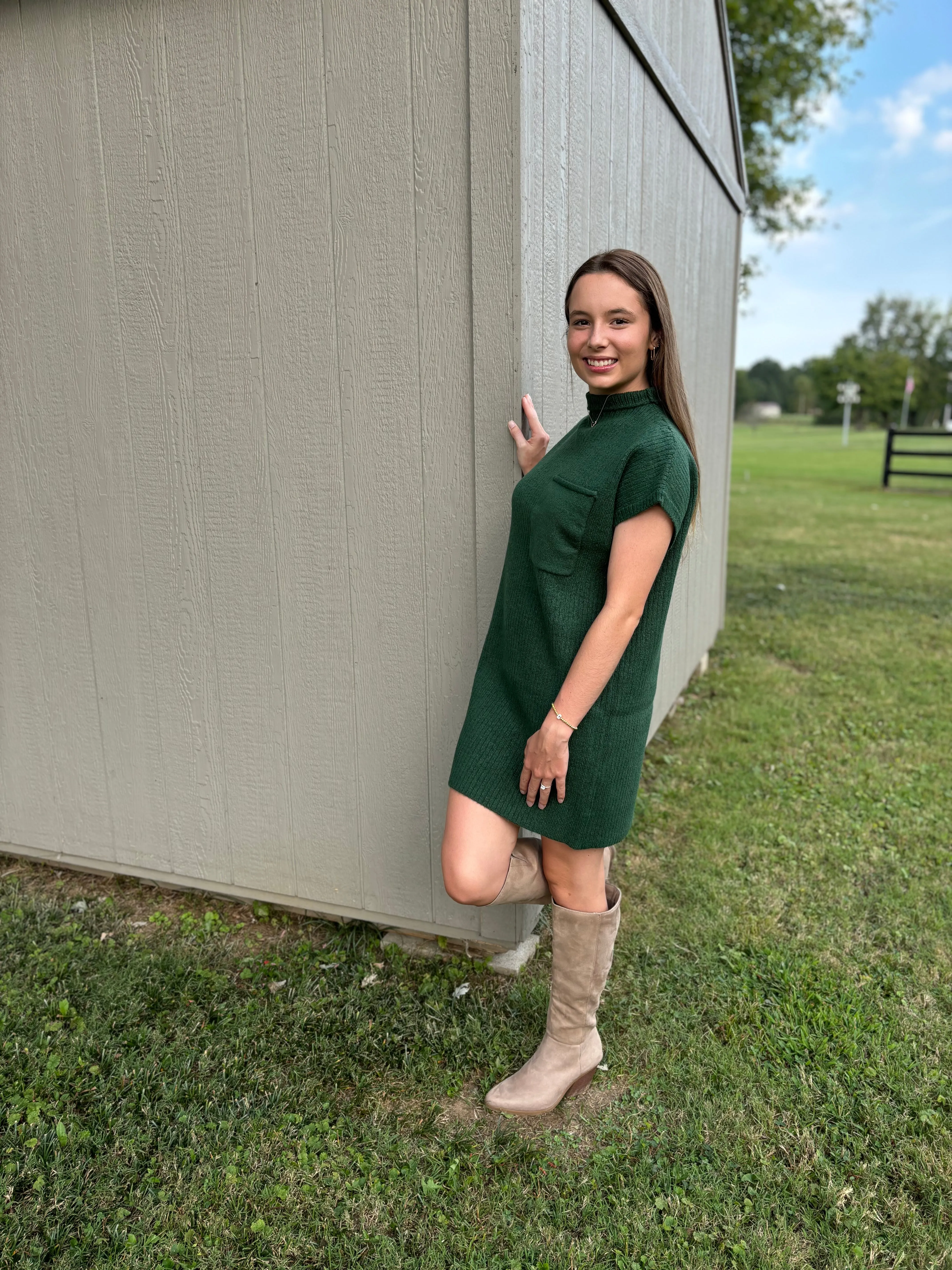 Emerald Sweater Dress