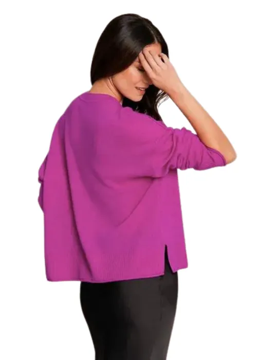 EMILIA CASHMERE CREW - BOYSENBERRY
