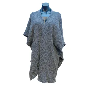Eskandar Gray Wool Blend Poncho Cardigan