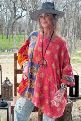 Everdeen Kantha Sunrise Poncho by Jaded Gypsy