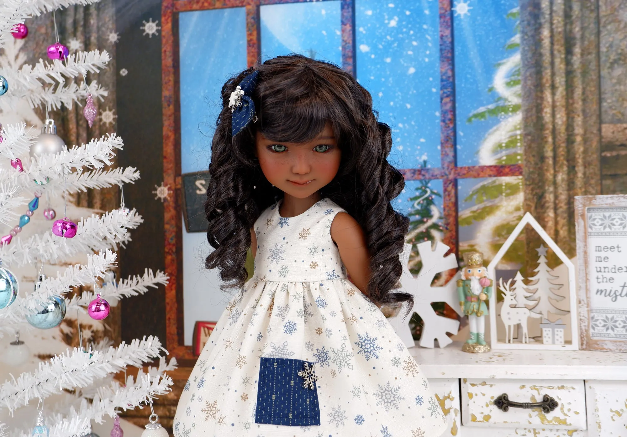 Falling Snow - dress with sweater & shoes for Ruby Red Fashion Friends doll