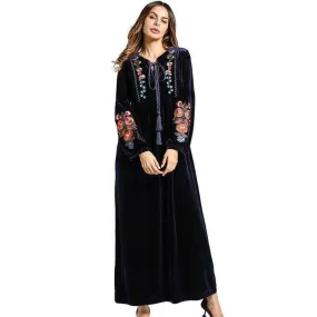 Floral Velvet Bishop Dress