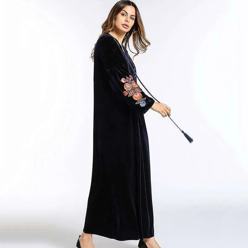 Floral Velvet Bishop Dress