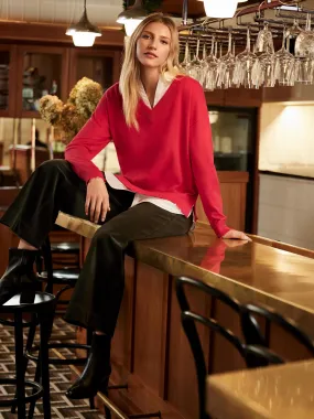 Fooler Collared Sweater - Cranberry