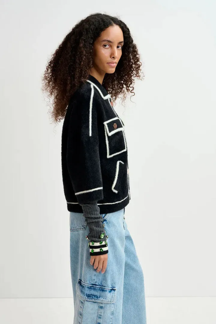 Galena Fuzzy Knitted Jacket