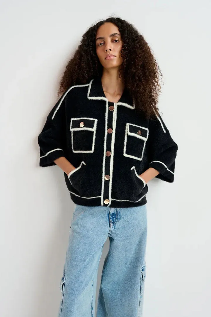 Galena Fuzzy Knitted Jacket