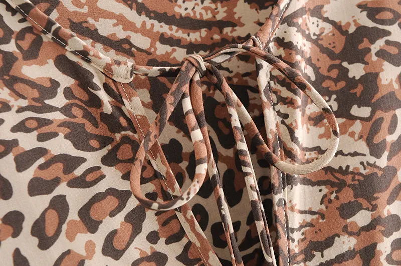 Gown Dress, Boho Maxi Dress, Loose Dress, Brown Wild Tiger