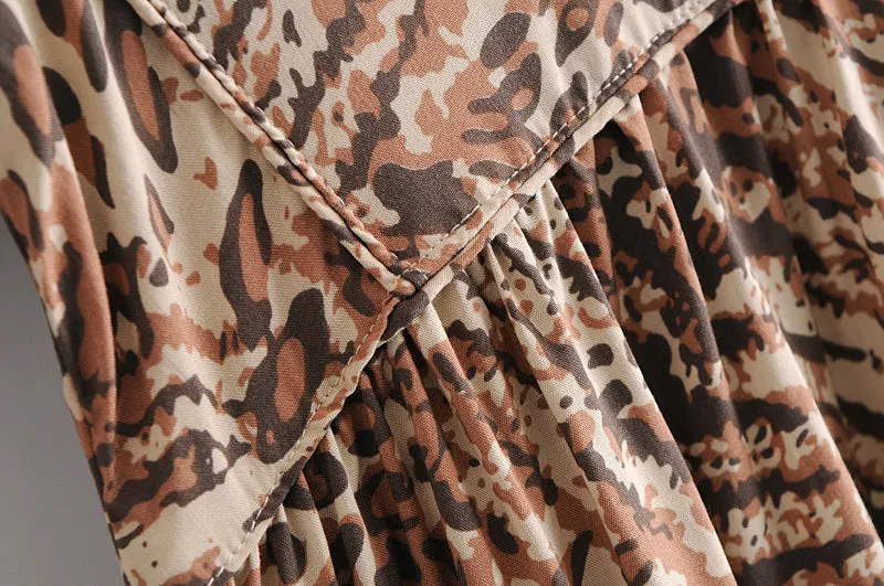 Gown Dress, Boho Maxi Dress, Loose Dress, Brown Wild Tiger