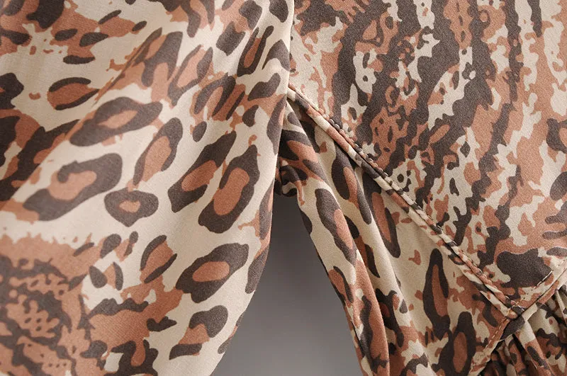Gown Dress, Boho Maxi Dress, Loose Dress, Brown Wild Tiger