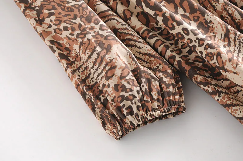 Gown Dress, Boho Maxi Dress, Loose Dress, Brown Wild Tiger