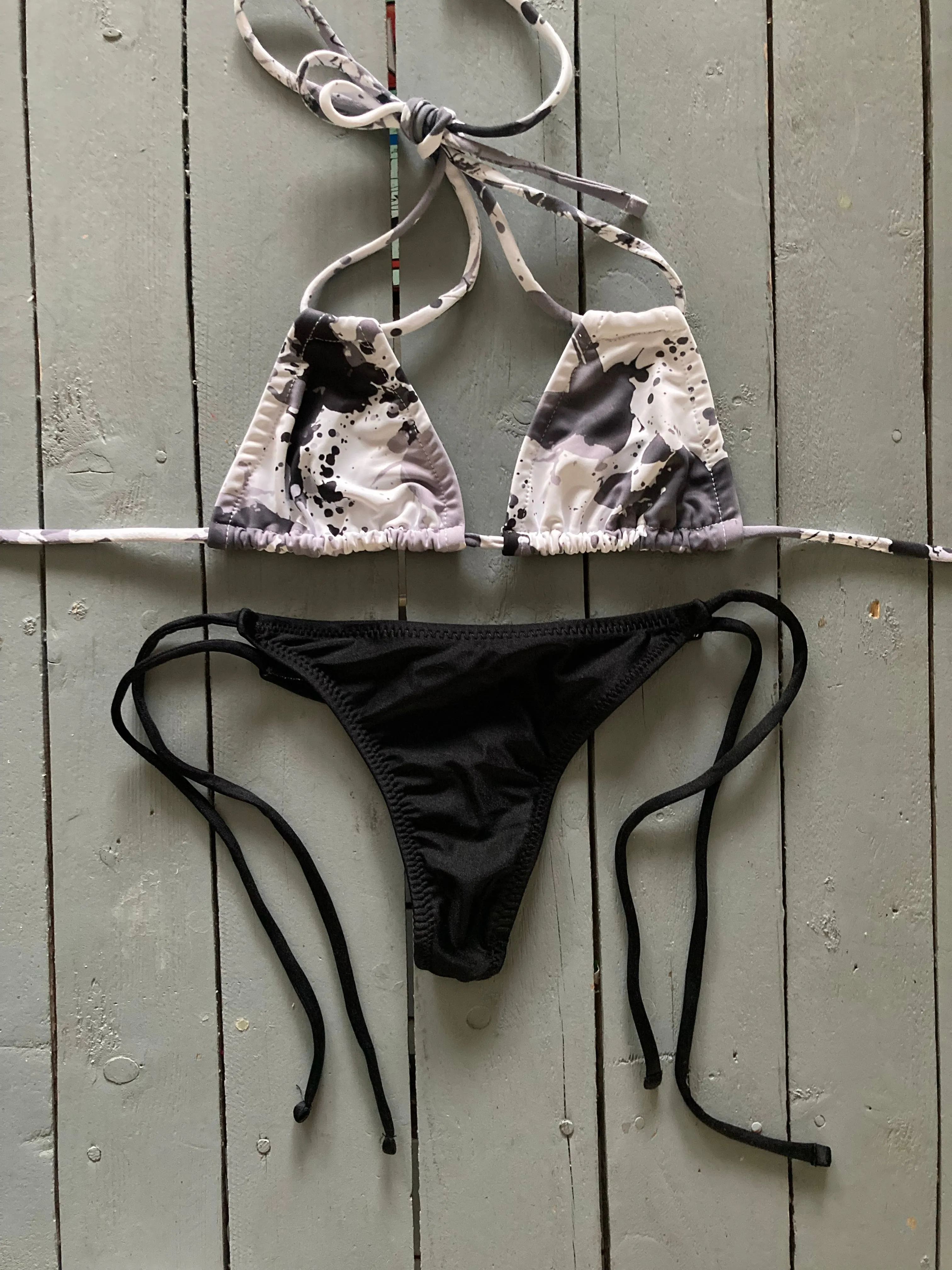 Gray Army Triangle Bikini Top