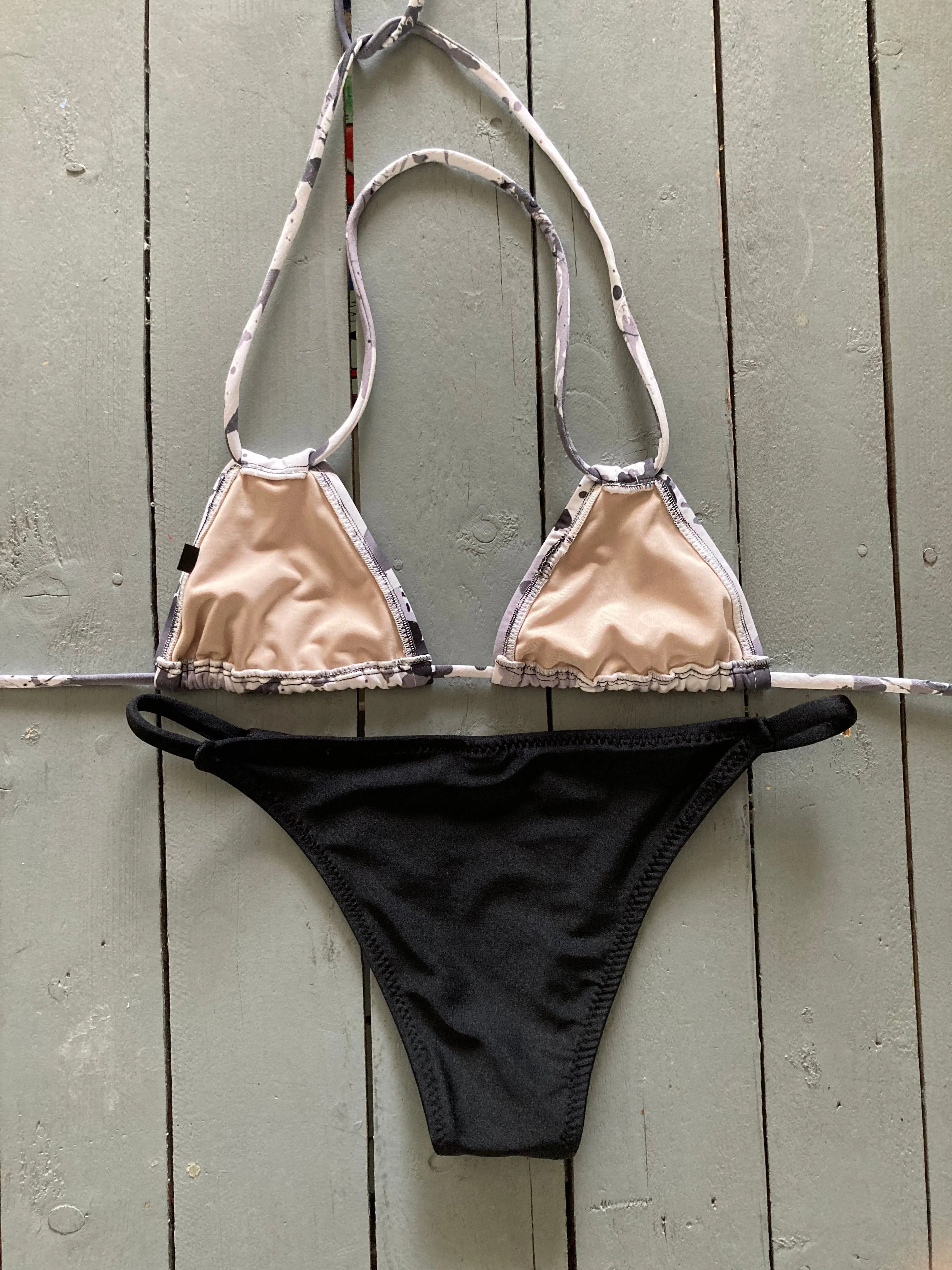 Gray Army Triangle Bikini Top