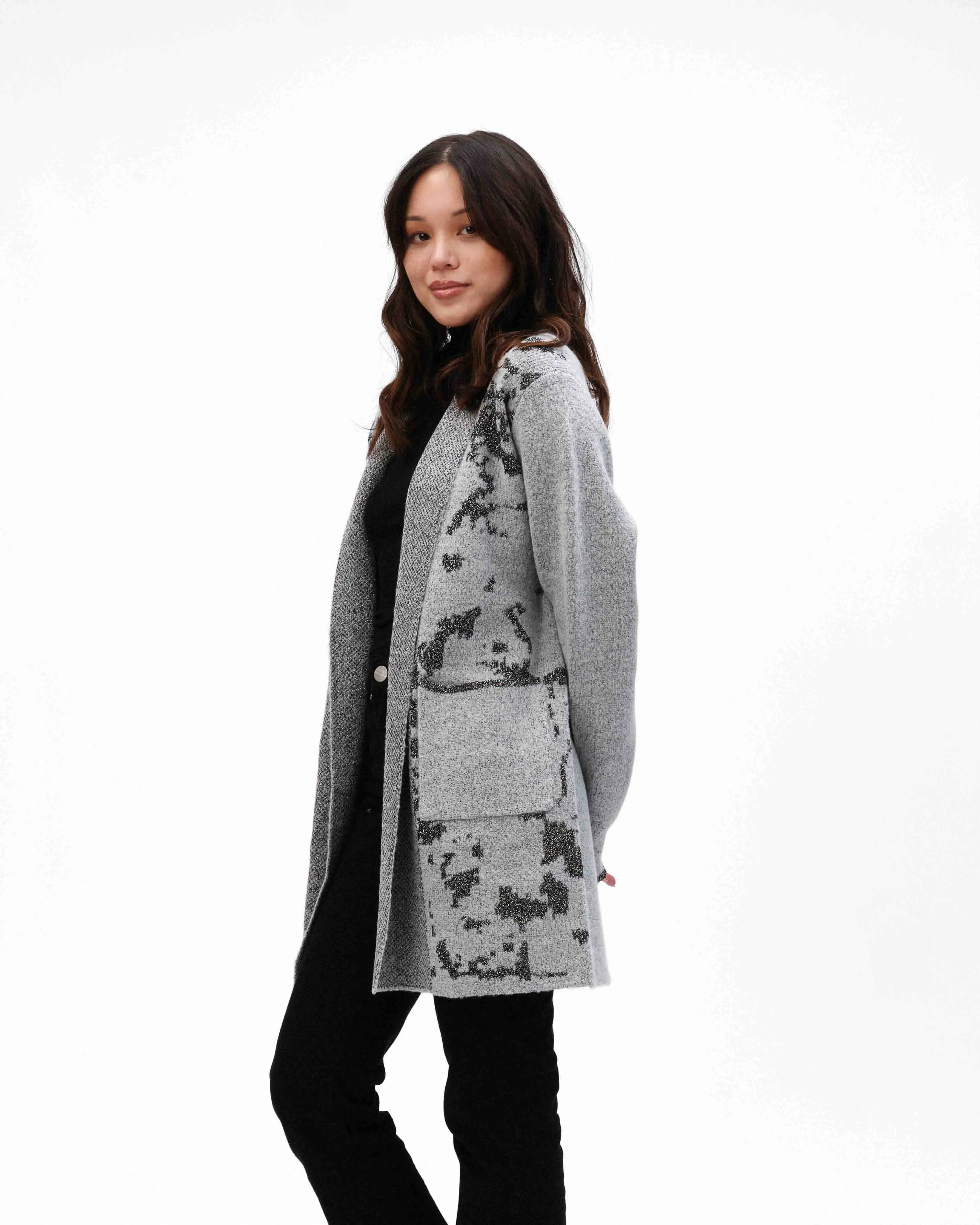 Grey with Silver Shimmer Cardigan from Funsport