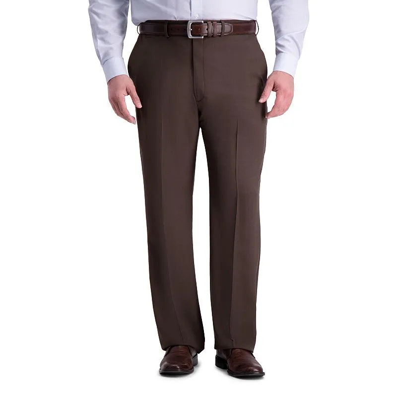 Haggar Mens Classic fit Dress Pants 46 / 30 Brown Solid