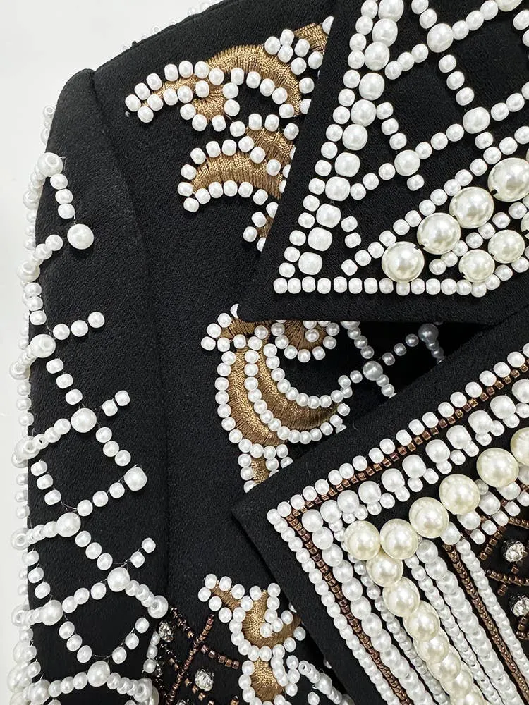 Hand Beaded Cropped Moto