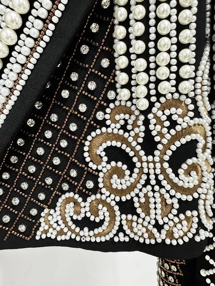 Hand Beaded Cropped Moto