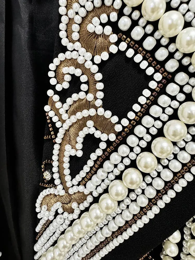 Hand Beaded Cropped Moto