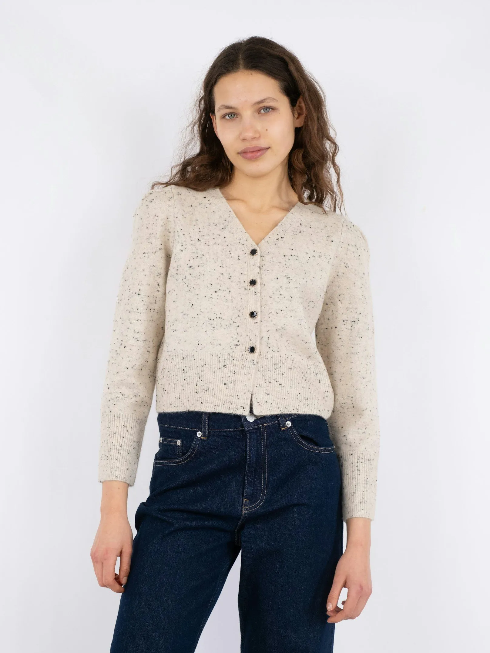 Hunter Multi Knit Cardigan - Beige Melange