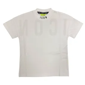 Icon maglietta manica corta junior con stampa dietro IBKS00584 bianco