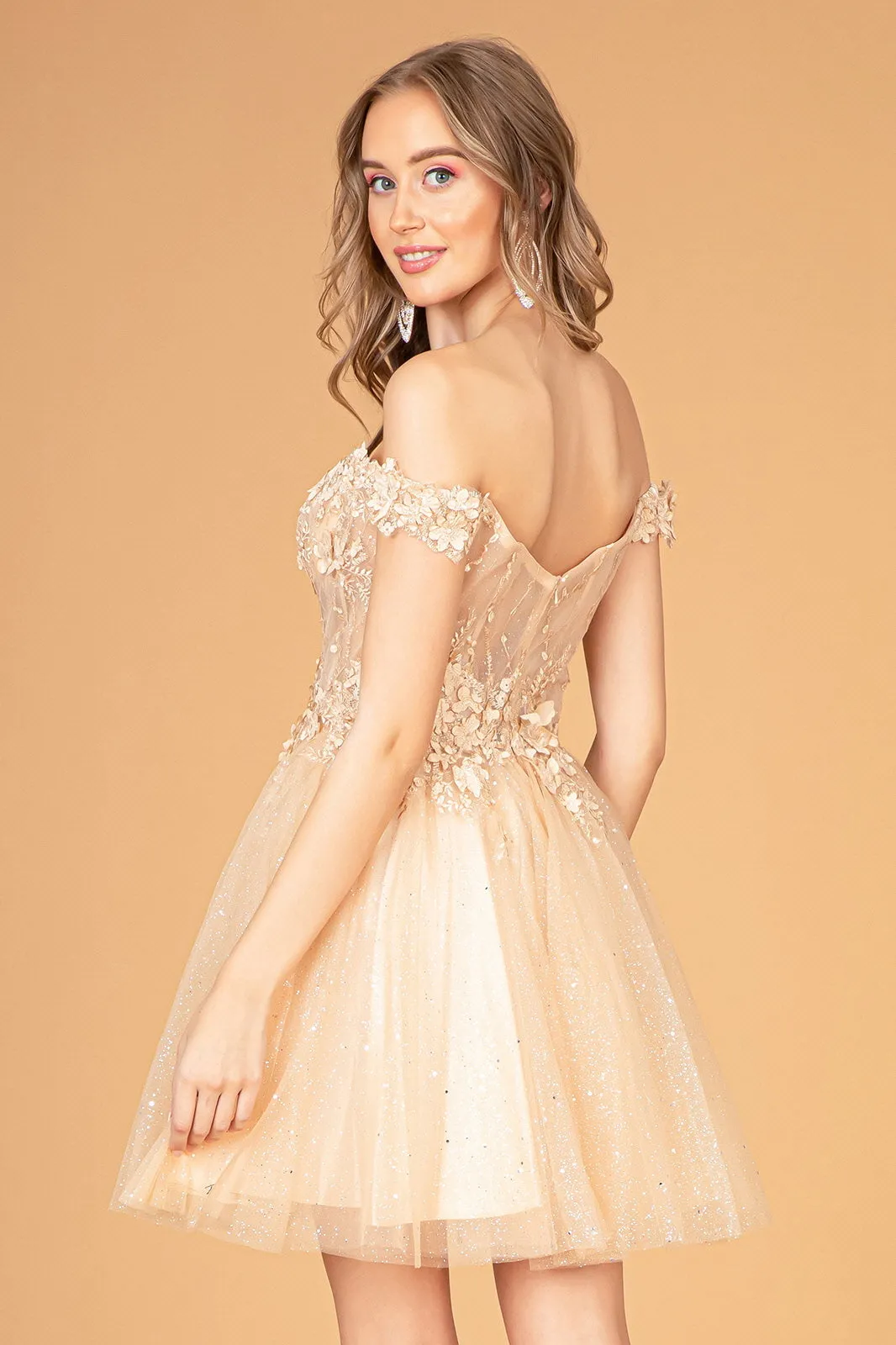 Illusion Sweetheart Mesh Babydoll w/ Sheer Bodice Short Cocktail Dress