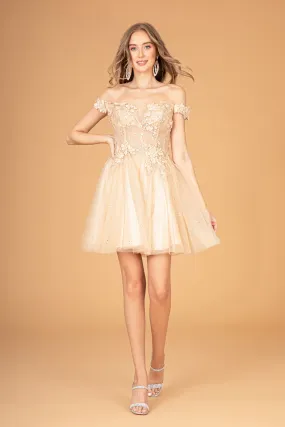 Illusion Sweetheart Mesh Babydoll w/ Sheer Bodice Short Cocktail Dress