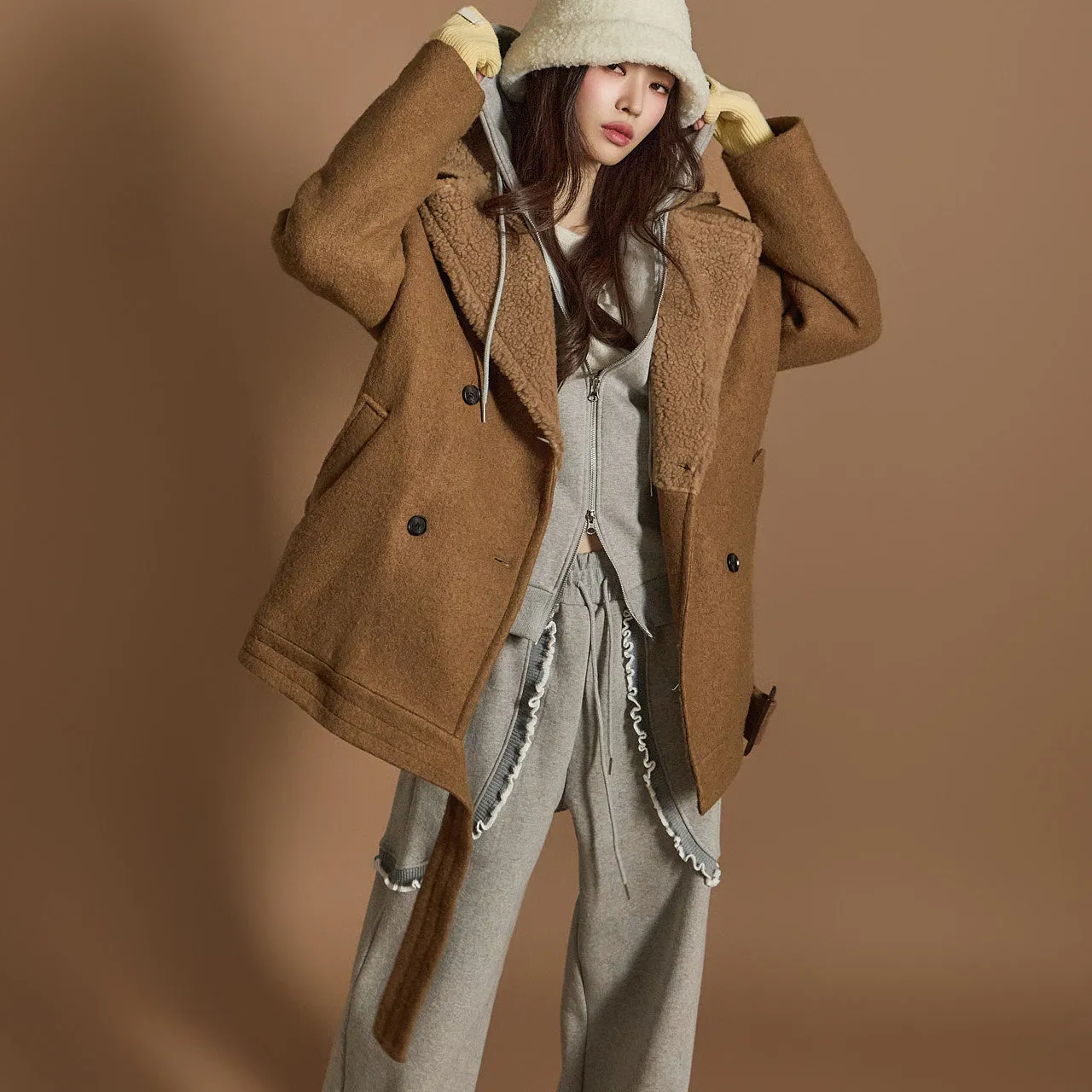 J2557 Belted Quilted Coat