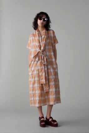 JULIEN DRESS | PEACH PLAID