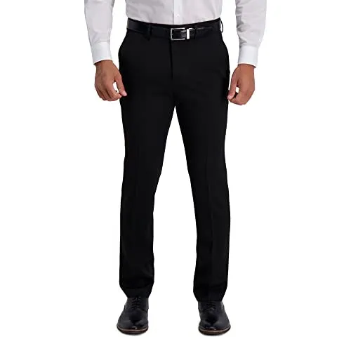 Kenneth Cole Men's Slim Fit Heather Dress Pant, Black, 32W x 29L