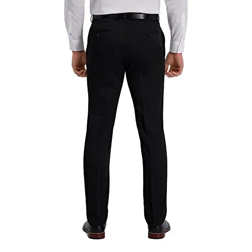 Kenneth Cole Men's Slim Fit Heather Dress Pant, Black, 32W x 29L