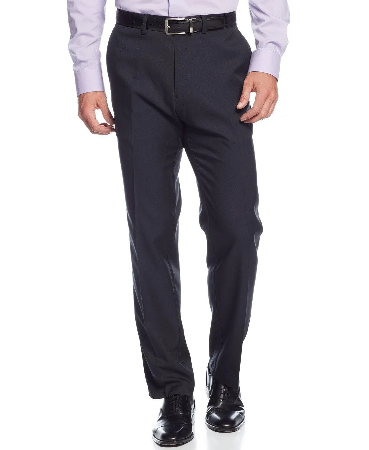 Kenneth Cole Reaction Mens Slim fit Dress Pants 30 / 32 Black Solid