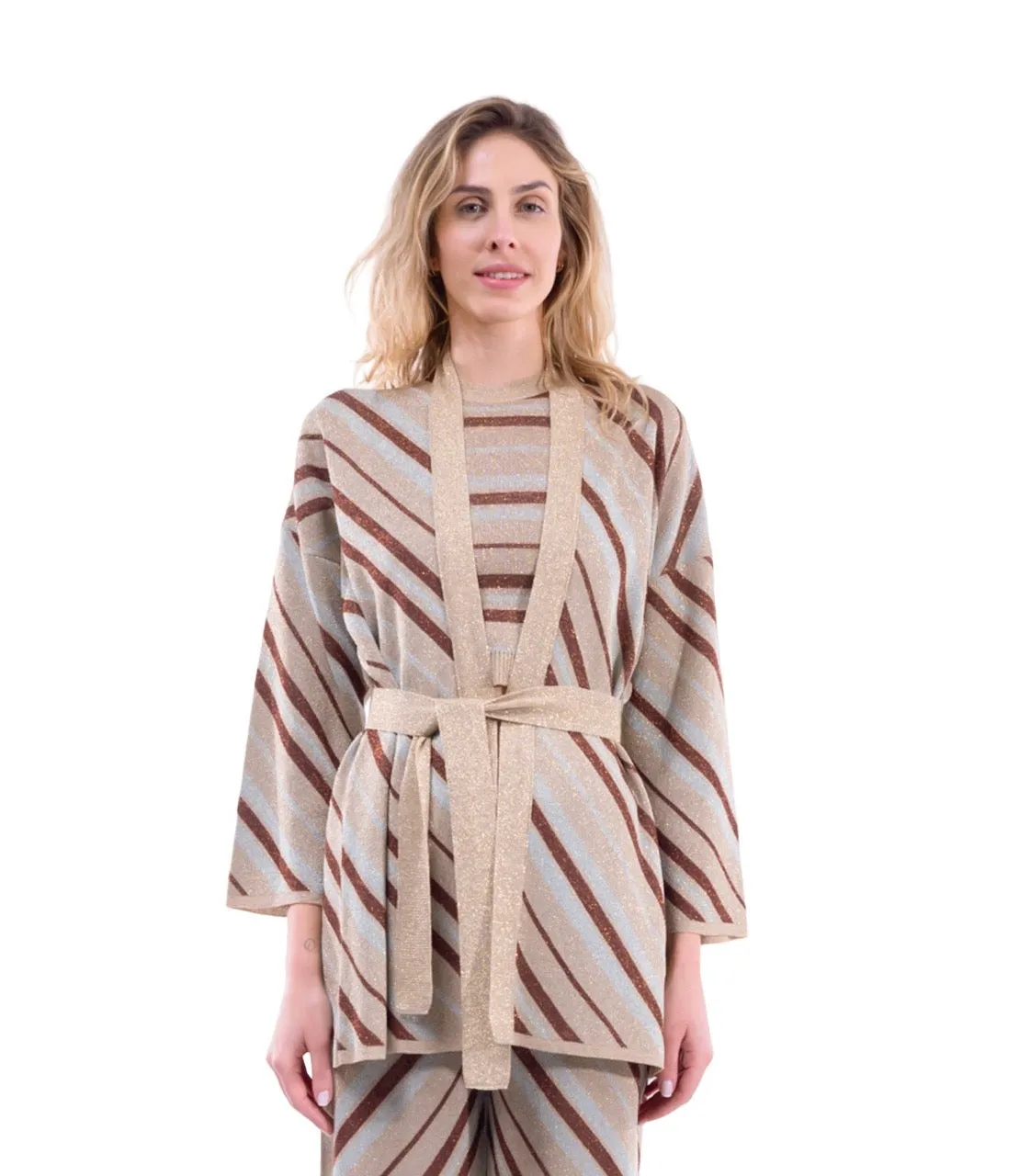 Kontatto gold rust mint cardigan